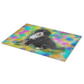 Bernese Mountain Dog Wasserfarben Malerei Schneidebrett (Ecke)