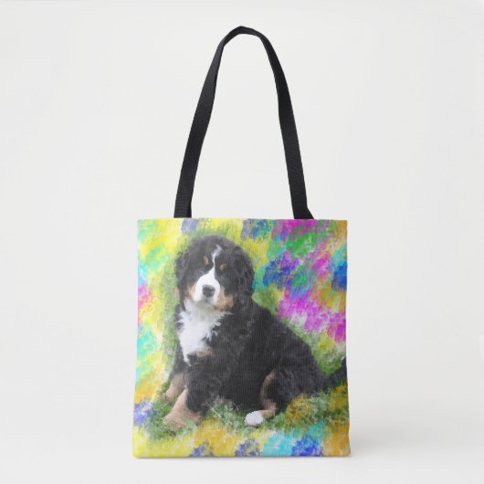 Bernese Mountain Dog Wasserfarben Malerei Tasche (Vorderseite)