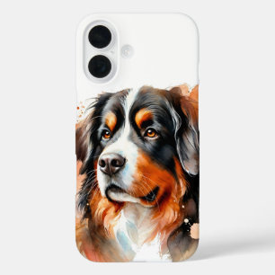Bernese Mountain Dog Wasserfarbene Kunst, Dichtung iPhone 16 Hülle