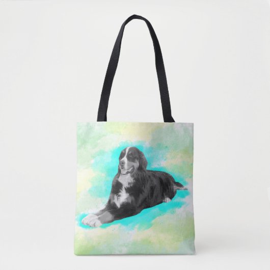 Bernese Mountain Dog Wasserfarbene Kunst, Dichtung Tasche (Vorderseite)
