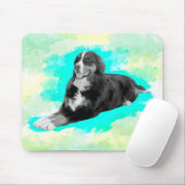 Bernese Mountain Dog Watercolor Art Throw Mousepad (Mit Mouse)