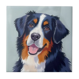 Bernese Mountain Dog | Watercolor Painting Fliese