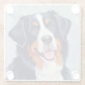 Bernese Mountain Dog | Watercolor Painting Glasuntersetzer (Rückseite)