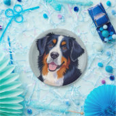 Bernese Mountain Dog | Watercolor Painting Pappteller (Party)