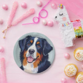 Bernese Mountain Dog | Watercolor Painting Pappteller (Party)