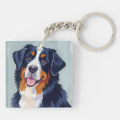 Bernese Mountain Dog | Watercolor Painting Schlüsselanhänger (Rückseite)