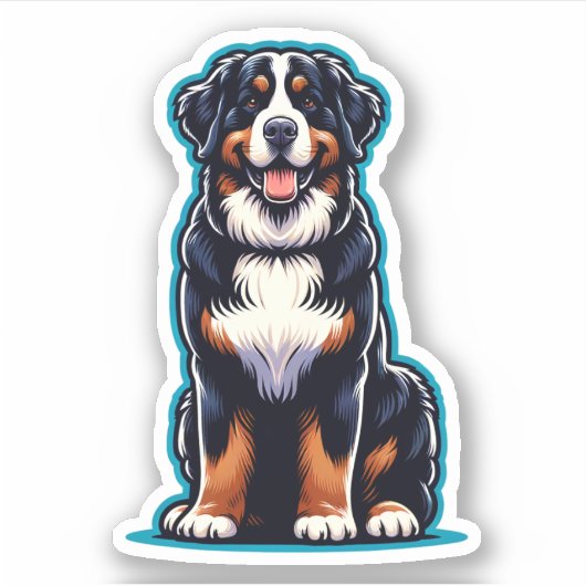 Bernese Mountain Dog Waterproof Sticker (Vorderseite)