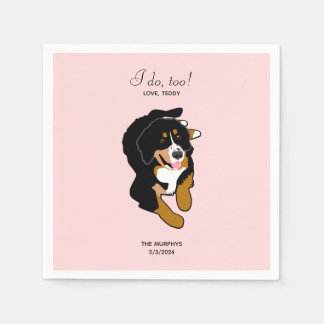 Bernese Mountain Dog Wedding Cocktail Napkins Serviette