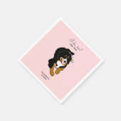 Bernese Mountain Dog Wedding Cocktail Napkins Serviette (Ecke)
