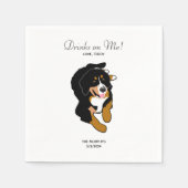 Bernese Mountain Dog Wedding Cocktail Napkins Serviette (Vorderseite)