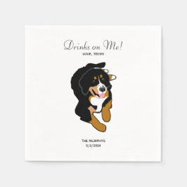 Bernese Mountain Dog Wedding Cocktail Napkins Serviette