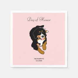 Bernese Mountain Dog Wedding Cocktail Napkins Serviette