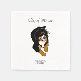 Bernese Mountain Dog Wedding Cocktail Napkins Serviette