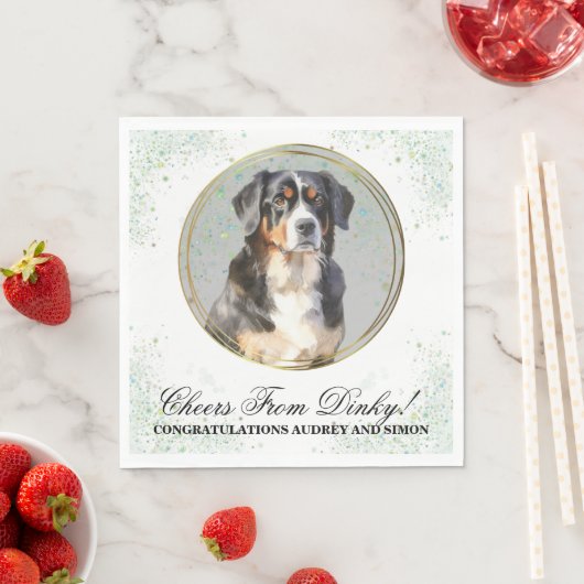 Bernese Mountain Dog Wedding Napkins Serviette (Beispiel)