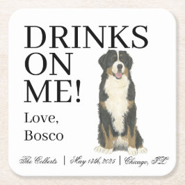 Bernese Mountain Dog Wedding Rechteckiger Pappuntersetzer
