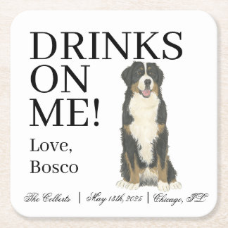 Bernese Mountain Dog Wedding Rechteckiger Pappuntersetzer