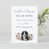 Bernese Mountain Dog Wedding retten das Datum Save The Date (Stehend Vorderseite)