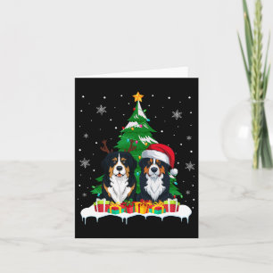 Bernese Mountain Dog Weihnachtsbaum Lichter Santa  Karte