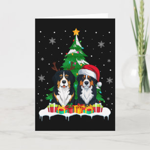 Bernese Mountain Dog Weihnachtsbaum Lichter Santa Karte