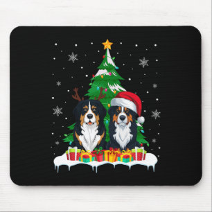 Bernese Mountain Dog Weihnachtsbaum Lichter Santa Mousepad