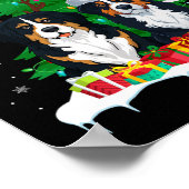Bernese Mountain Dog Weihnachtsbaum Lichter Santa Poster (Ecke)