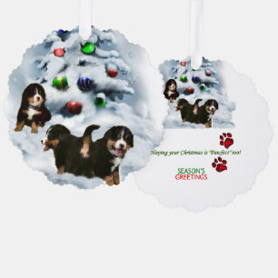 Bernese Mountain Dog Weihnachtsgeschenke Ornament Karte