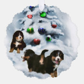 Bernese Mountain Dog Weihnachtsgeschenke Ornament Karte (Vorderseite)