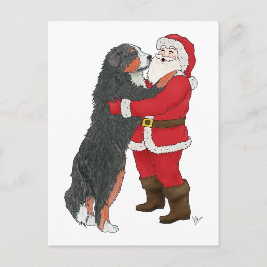 Bernese Mountain Dog Weihnachtsgrüßen Feiertagspostkarte (Vorderseite)