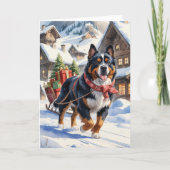 Bernese Mountain Dog Weihnachtsgrüßen Karte (Vorderseite)