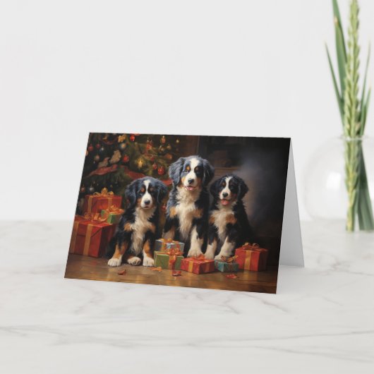 Bernese Mountain Dog Weihnachtskarte Dankeskarte (Vorderseite)