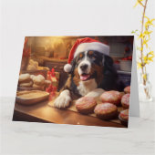 Bernese Mountain Dog Weihnachtskekse Urlaub Karte (Gelbe Blume)