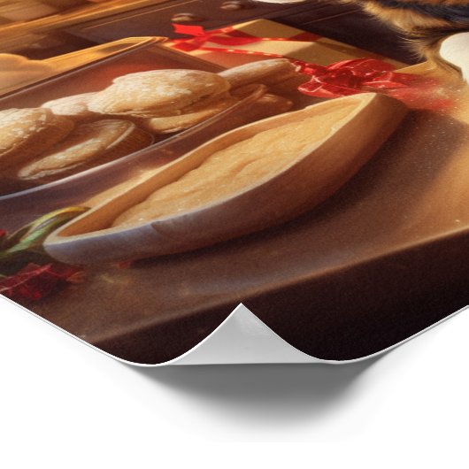 Bernese Mountain Dog Weihnachtskekse Urlaub Poster (Ecke)