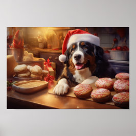 Bernese Mountain Dog Weihnachtskekse Urlaub Poster