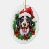 Bernese Mountain Dog Weihnachtskranz Keramik Ornament (Rechts)