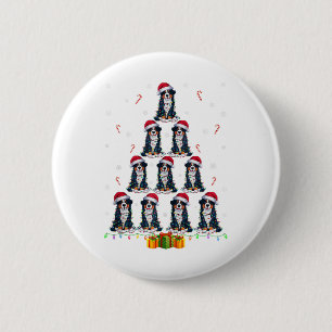 Bernese Mountain Dog Weihnachtsmannmütze Xmas Ligh Button