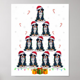Bernese Mountain Dog Weihnachtsmannmütze Xmas Ligh Poster