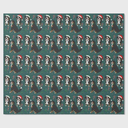 Bernese Mountain Dog Weihnachtswrapping Paper Geschenkpapier (Flach)