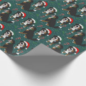 Bernese Mountain Dog Weihnachtswrapping Paper Geschenkpapier (Ecke)