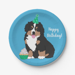 Bernese Mountain Dog Welpe    BirthdayPaper Plate Pappteller