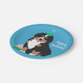 Bernese Mountain Dog Welpe BirthdayPaper Plate Pappteller (Schrägansicht)