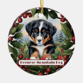 Bernese Mountain Dog Welpe Personalisierte Weihnac Keramik Ornament (Vorne)