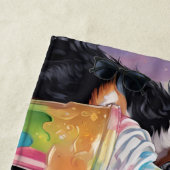 Bernese Mountain Dog Welpen trinken Milchshakes Strandtuch (Beispiel)