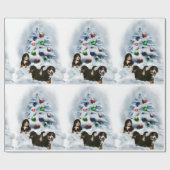Bernese Mountain Dog Welpen Weihnachten Geschenkpapier (Flach)