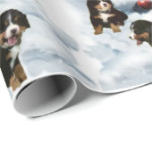 Bernese Mountain Dog Welpen Weihnachten Geschenkpapier (Rolleneckpunkt)