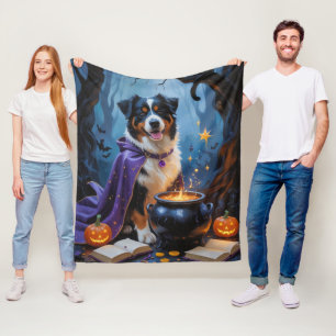 Bernese Mountain Dog Whimsical Halloween Malerei Fleecedecke