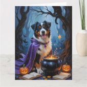 Bernese Mountain Dog Whimsical Halloween Malerei Karte (Vorderseite)
