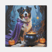 Bernese Mountain Dog Whimsical Halloween Malerei Magnet (Vorne)