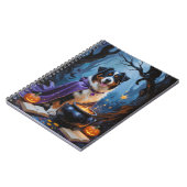 Bernese Mountain Dog Whimsical Halloween Malerei Notizblock (Linke Seite)