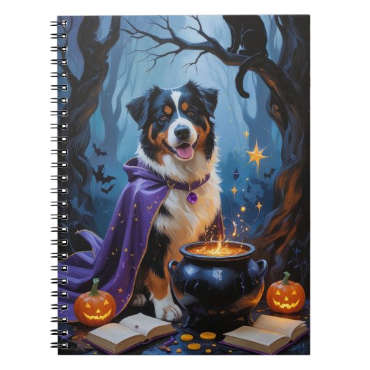 Bernese Mountain Dog Whimsical Halloween Malerei Notizblock (Vorderseite)