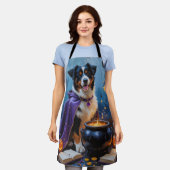 Bernese Mountain Dog Whimsical Halloween Malerei Schürze (Getragen)